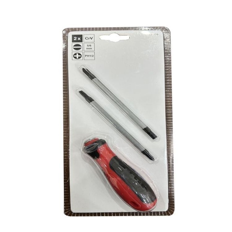 Customized supplier 2 way screwdriver,double sided screwdriver with replaceable nozzles