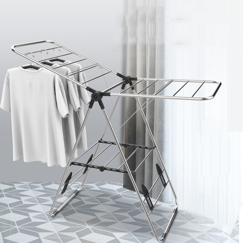 Stainless Steel Gullwing Space-Saving Laundry Rack retractable  foldable indoor Clothes Drying Rack