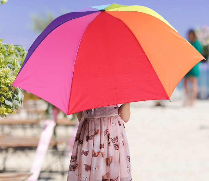 Best Seller uv protection umbrella rainbow umbrella for rain