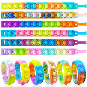 Bubble Press Rainbow Silicone Wrist Watch Wristbands Pop Fidget Sensory Toys Luminous Edition Bracelet