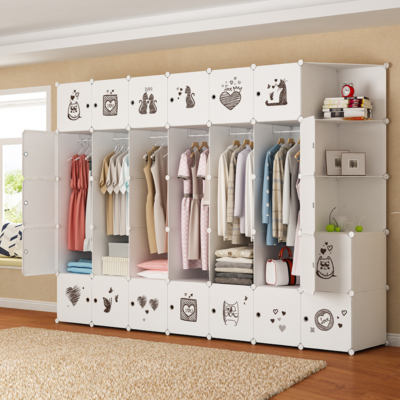 Simple modern storage hanging assembly household plastic fabrics organizadores de wardrobe closet storage