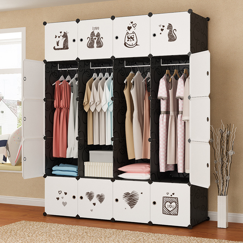 Simple modern storage hanging assembly household plastic fabrics organizadores de wardrobe closet storage