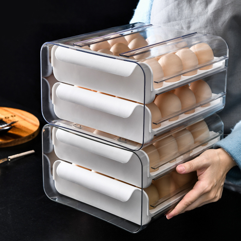 Drawer Refrigerator Special Household Food Grade Double Sealed Fresh Kitchen Tools Egg Storage Box