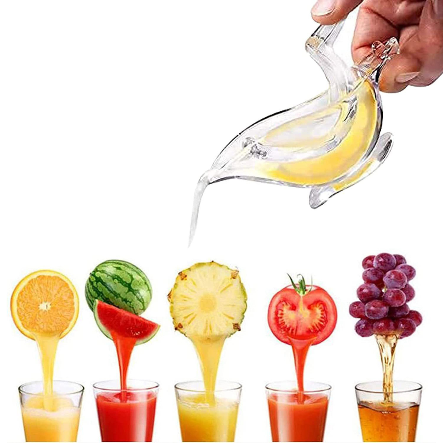 2023 hot-selling lemon squeezer bird ps plastic clear squeezer lemon Portable fruit juice press with manual operation