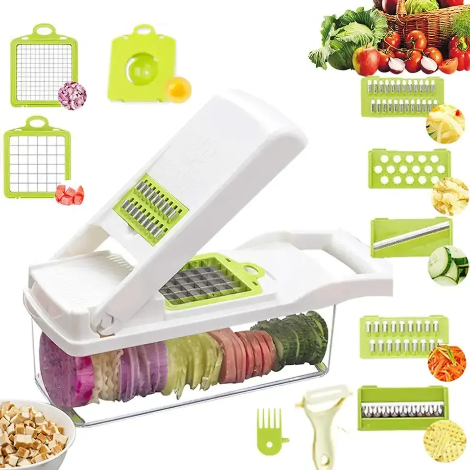 2023 hot-sales Vegetable Chopper 12 In 1 Multi-functional dicing utensives Potato shreds Grater Household