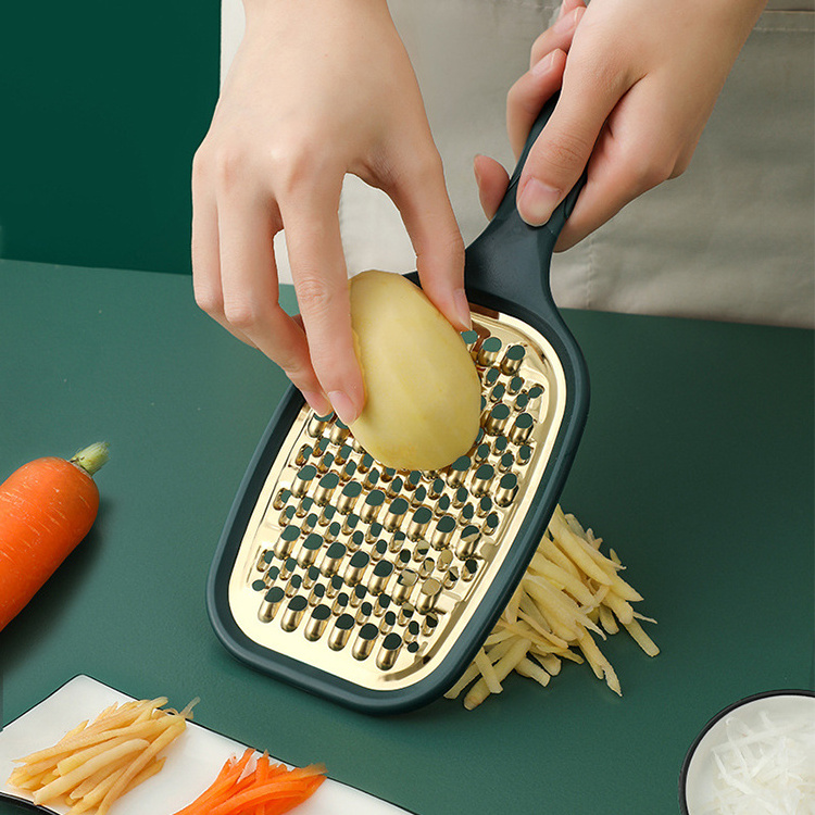 Kitchen Grater Multifunctional Stainless Steel Potato Shredded Carrot Grater Light Luxury Cutting Vegetable Melon Peeler