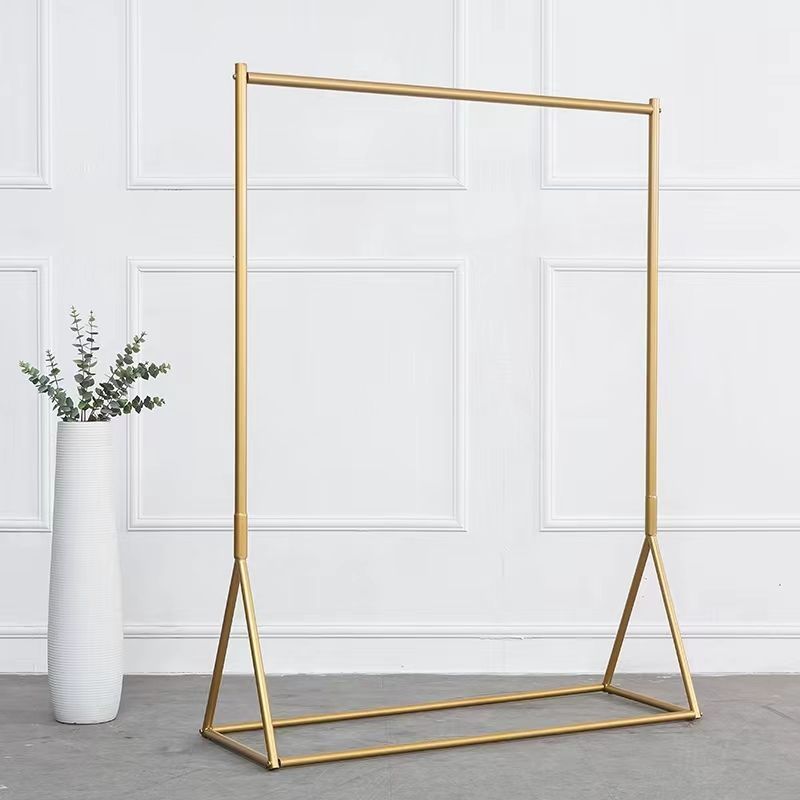 Simple gold clothing rack iron floor coat rack women's clothing store coat rack