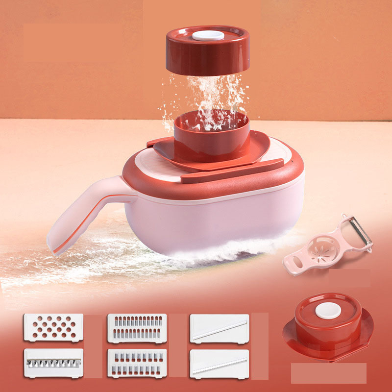 Multi-functional Vegetable Cutter Drainer Basket Dicer Multifunctional Vegetable Chopper Salad Dicing Shredder