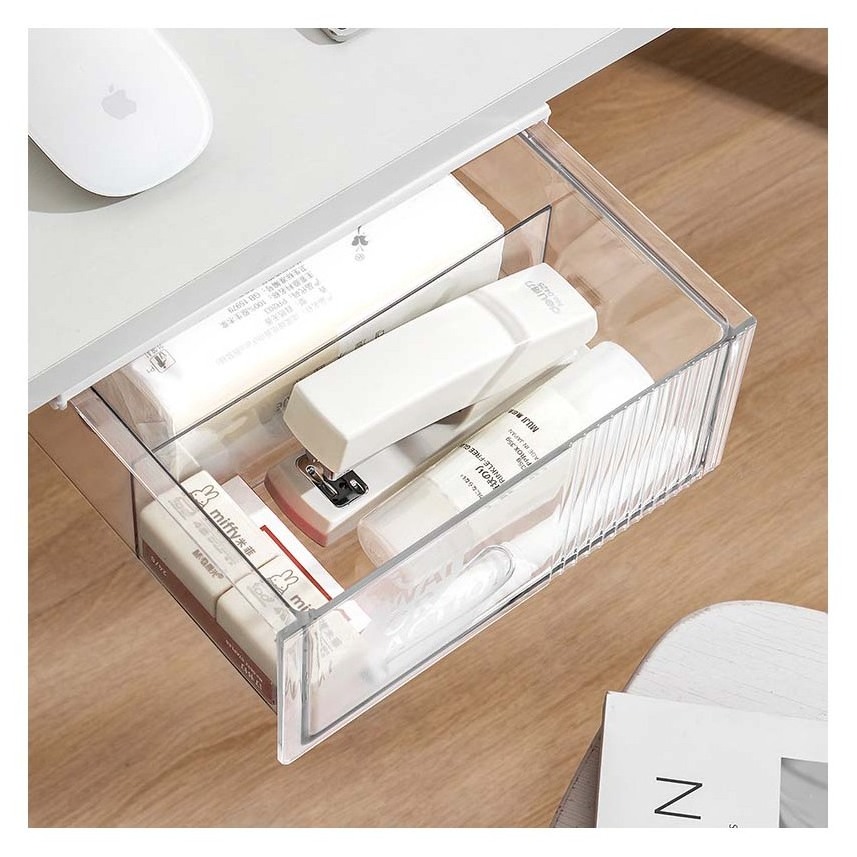 Stationery organizer box Drawer storage box under desk Underdesk drawer