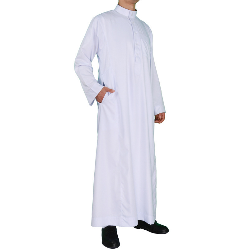 Islamic Clothing Solid Color Arab Design Dress Saudi Thobe Muslim Size Pocket Men Summer Adults Mens 2 Piece Abaya Jubba Support