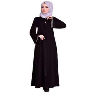 Muslim women's long skirt Middle East Dubai Turkish jalabiya zipper cardigan robe