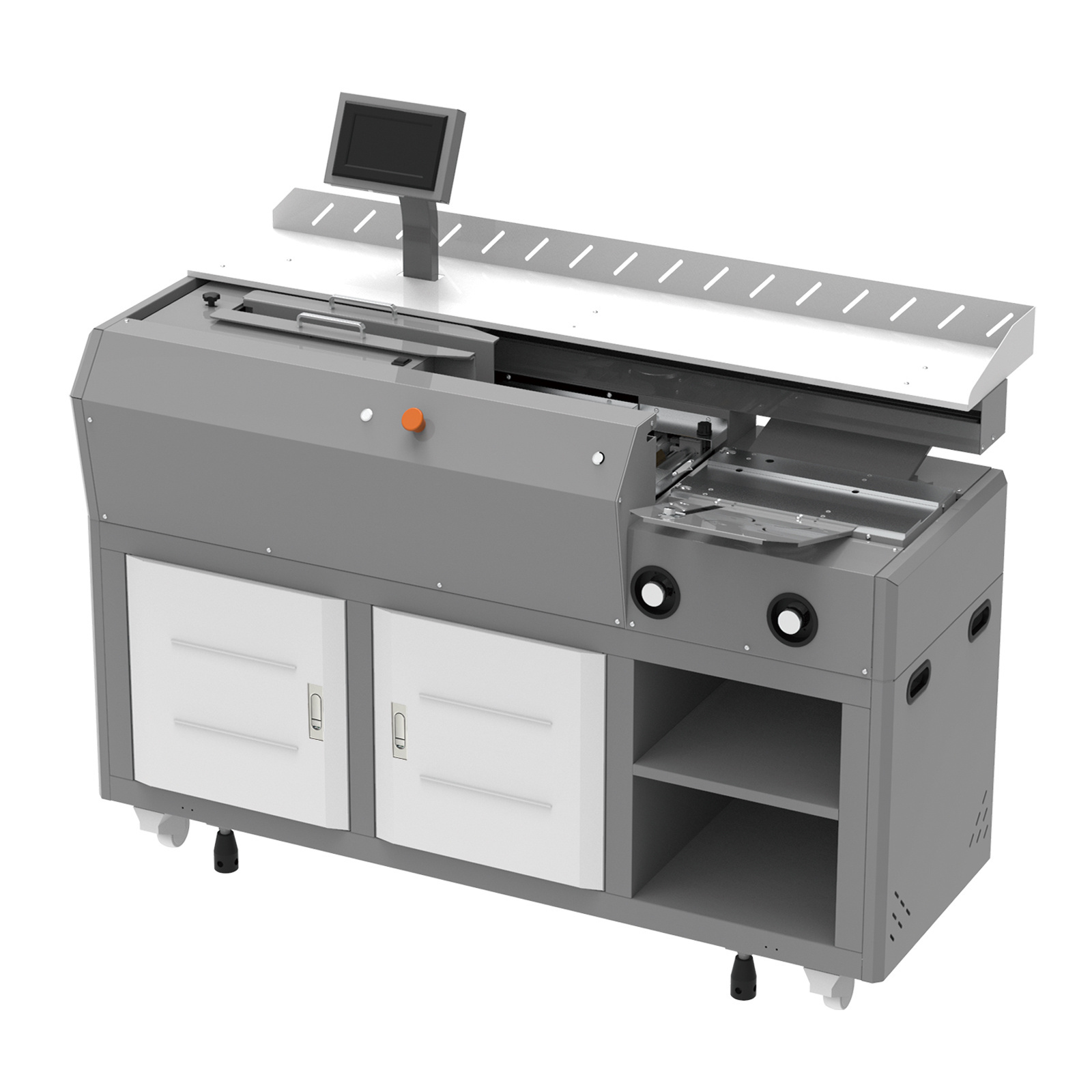 QK-TC60A3 high speed perfect wireless double rubber wheel hot melt Semi-automatic glue book binding machine with side glue