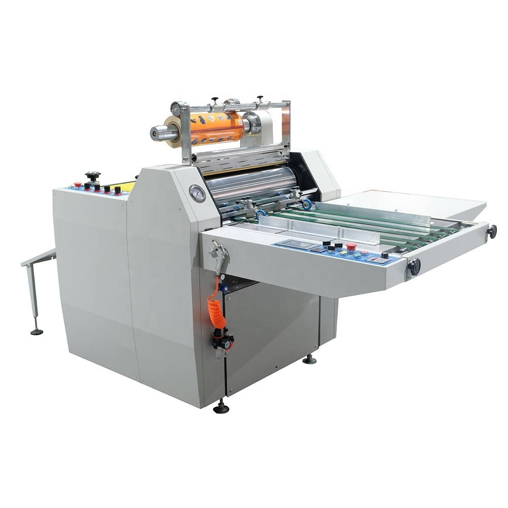 QK-560C Heavy duty computer controlled auto cut oil heating laminating machine with pull off