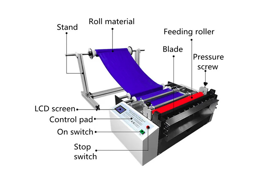 QK-300 High efficiency easy operation A4 Paper Roll to sheet cutting machine aluminum foil cutting machine