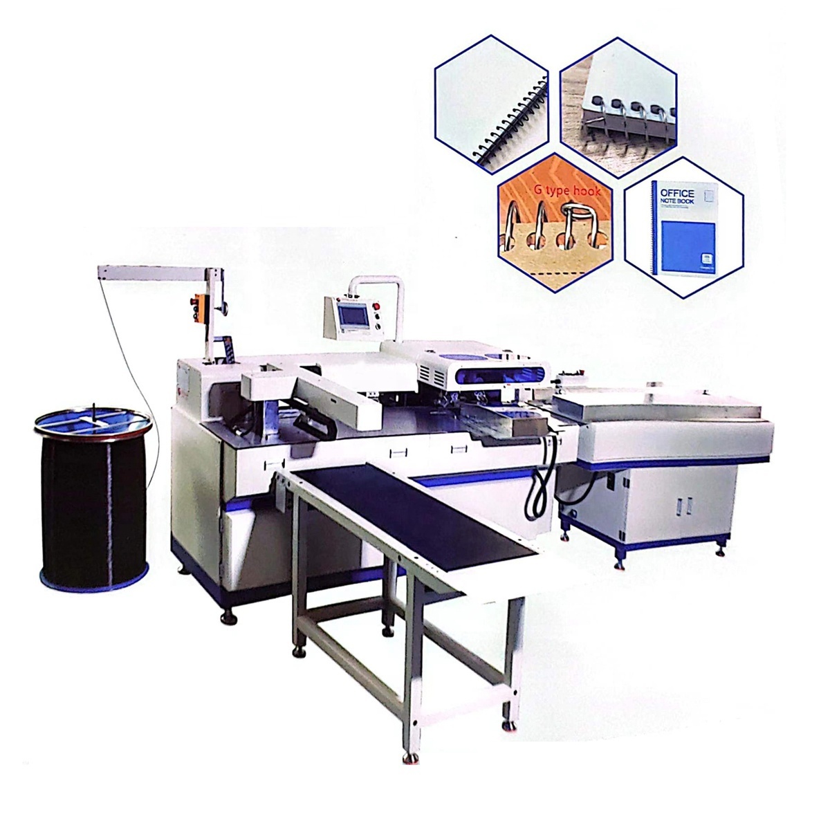 QK-400PBF Automatic paper book Punching, Forming Single wire Spiral and Binding Machine(latest speed type)