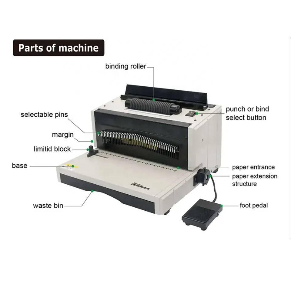 QK-8706  Hot sale automatic single spiral binding machine office works Coil binding machine for books