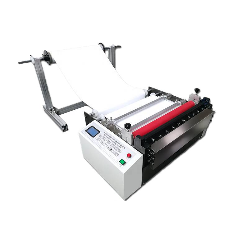 QK-300 Desktop Automatic Roll to Sheet A4 Paper/Plastic Paper Slitting Cutter Cutting Machine