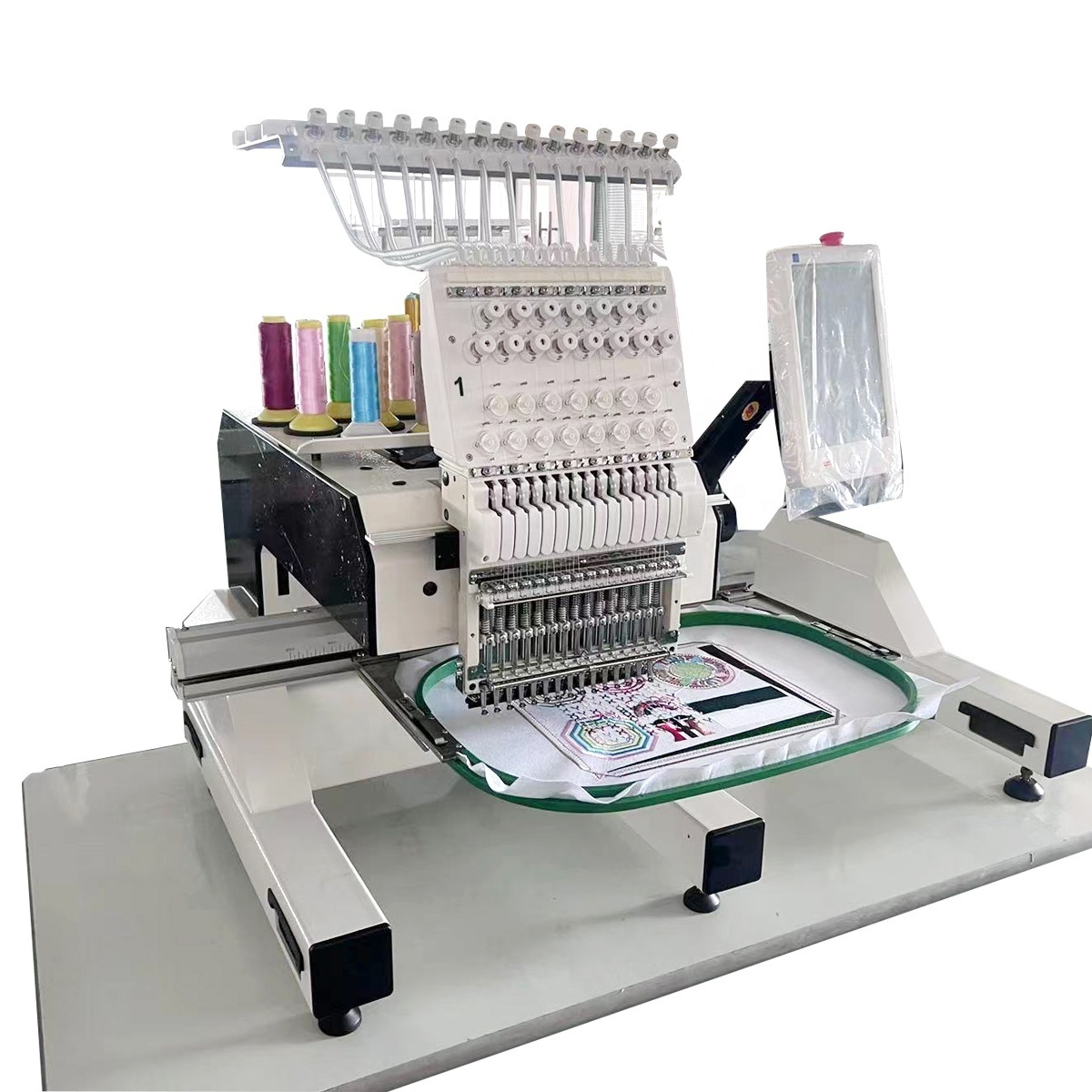 QK-3620  single head 15 needles 360x200mm Garment Machinery computerized embroidery fabric machine