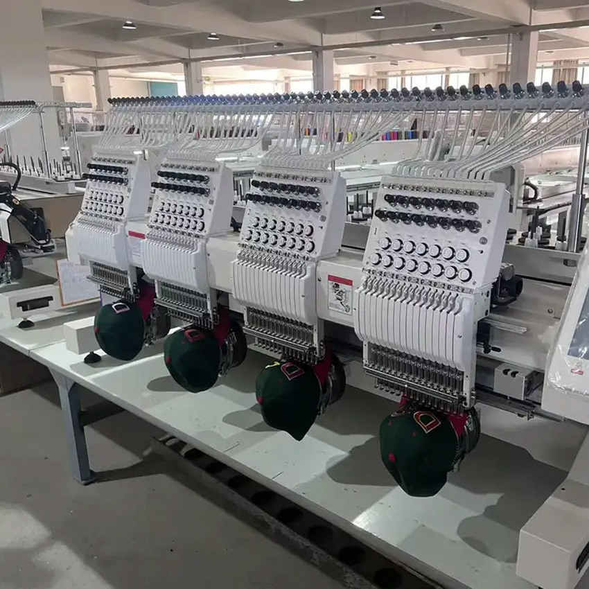 QK-1204 Good quality Flat Hat Cloth Embroidery 4 Head 12 needles Computer Sewing Machine Embroidery Machine