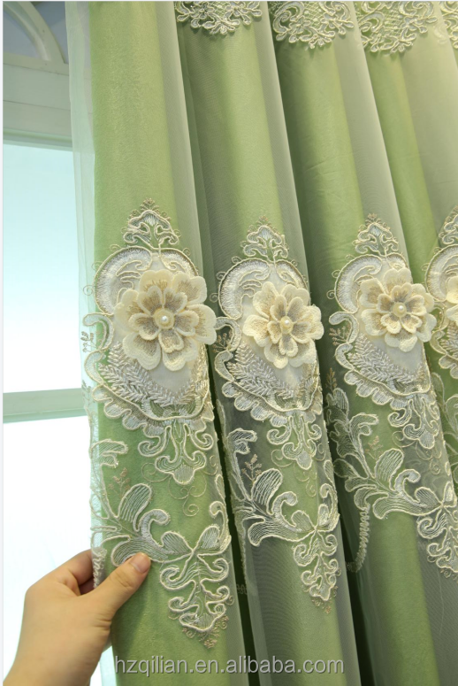 Luxury New European Style Curtains for Living Room Bedroom Double Layer Tulle Gauze Extravagance Embroidered Window Screens