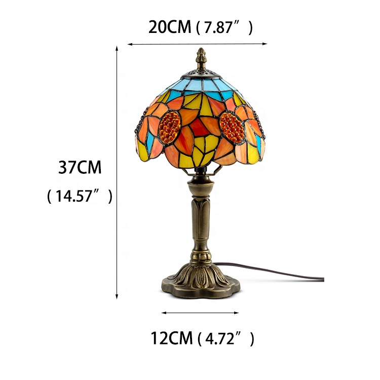 Vintage Tiffany Style Table Lamp Desk Bedside Reading Light For Reading Room/Bedroom/ Living Room/Home Decoration