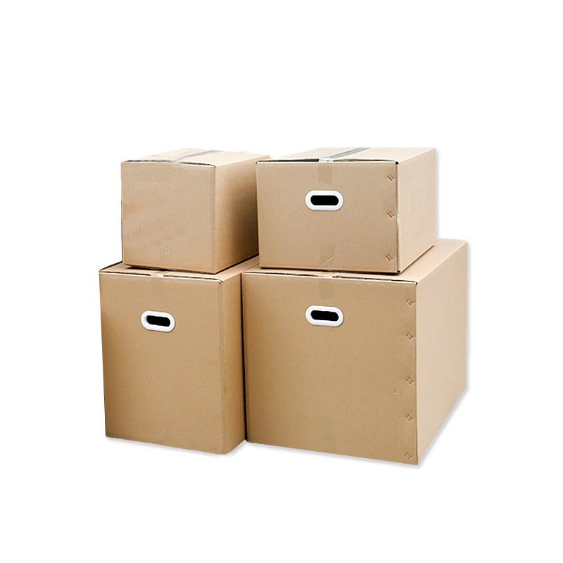 Storage Carton Heavy-duty Large Moving Cardboard Box Logo Printed Shipping Boxes Packing Box With Buckle Hand