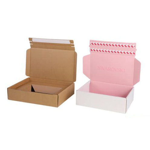 Wholesale Custom Zipper Corrugated Box Easy Tear Line Packing Carton Shipping Gift Mailer Box With Self-adhesive Glue