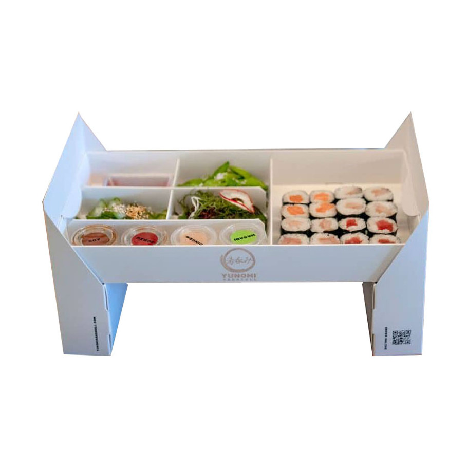 Customize Luxury Eco Friendly Disposable Kraft Paper Chinese Meal Rice Containers Takeaway Food Packaging Sushi Boxes