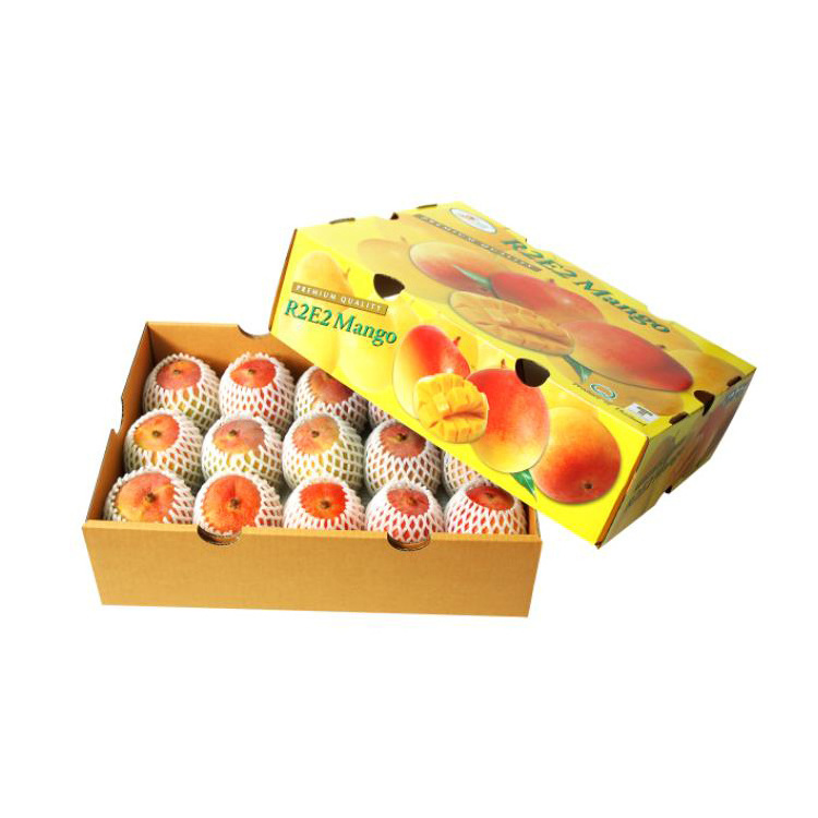 Custom Printing Rigid Banana Boxes Mango Carton Cardboard Fruits Packaging Supplier For Strawberry Pineapples Vegetables Box