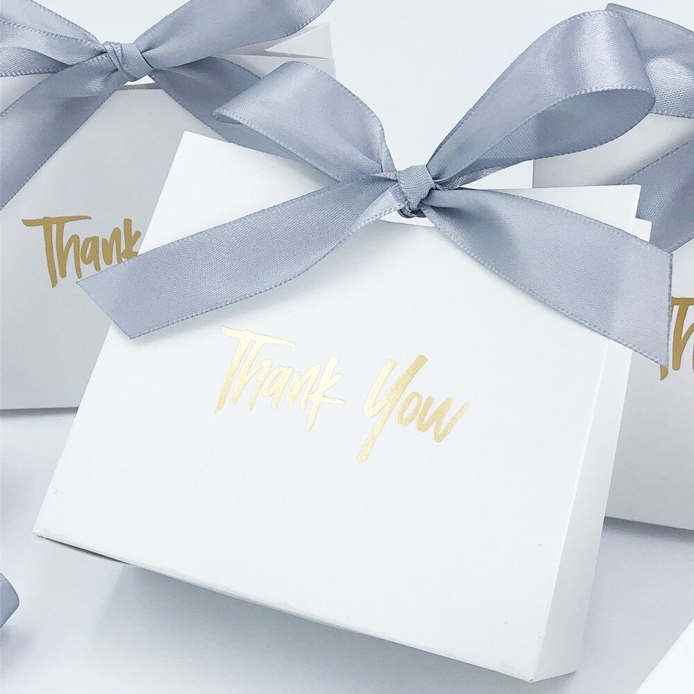 Birthday Christmas Favor Present Boxes Packing Wedding Candy Thank You Party Favor Gift Paper Gift Bag With Ribbon Bow