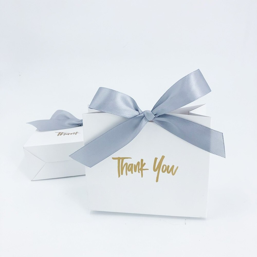 Birthday Christmas Favor Present Boxes Packing Wedding Candy Thank You Party Favor Gift Paper Gift Bag With Ribbon Bow