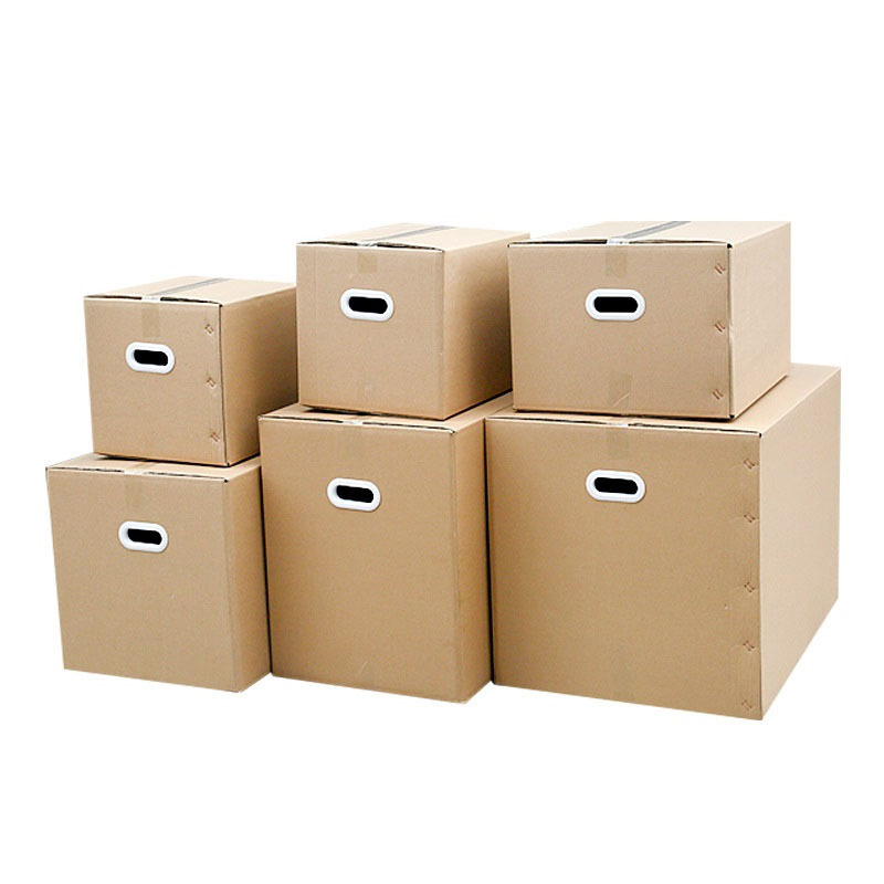 Storage Carton Heavy-duty Large Moving Cardboard Box Logo Printed Shipping Boxes Packing Box With Buckle Hand