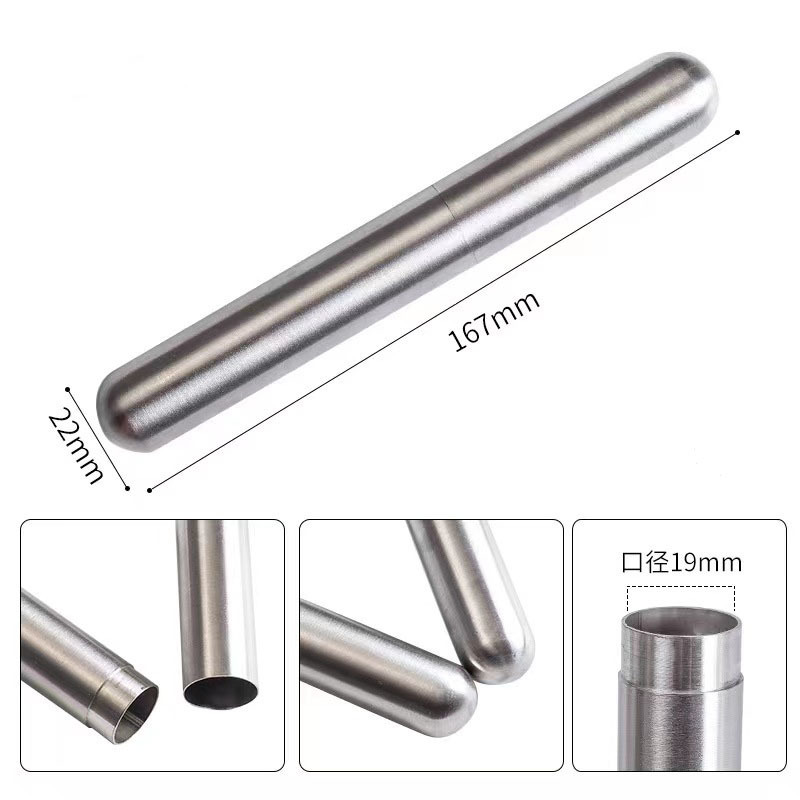 Factory Wholesale Portable Stainless Steel Cigar Humidor Tube for  cigar