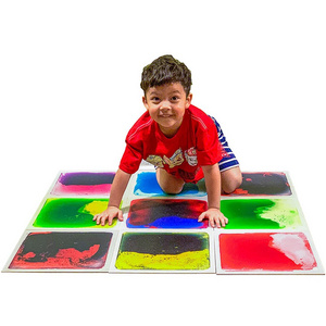 New Non-Toxic Kindergarten Sensory 30CM Non-slip Liquid Floor Tile Early Learning Educational Play Mat Toys for Children