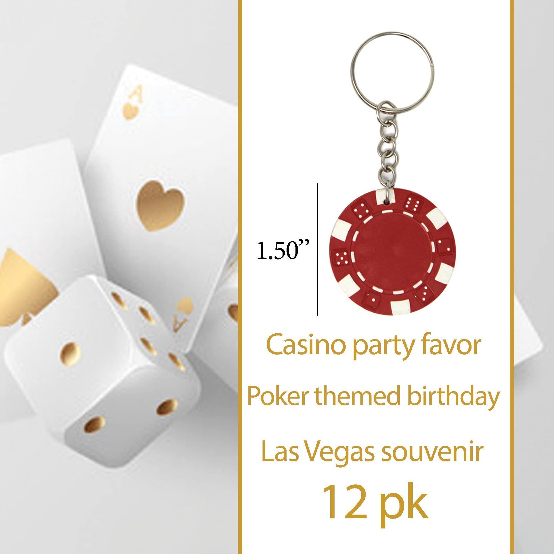 Game Night Keychains Las Vegas Souvenirs Poker Party Casino Token Poker Chips