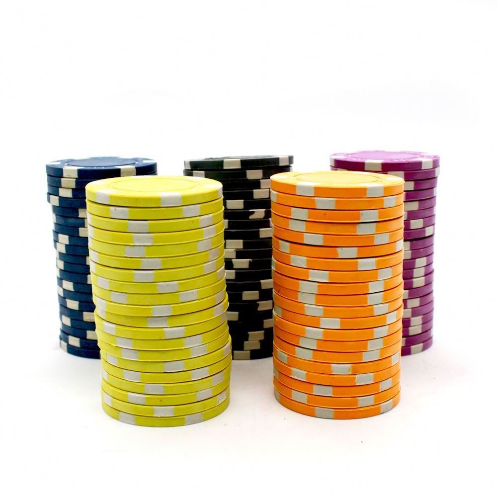 In Stock Poker Set Chips 11.5g ABS Clay Chip Case Plastic Gambling Game Custom Printing Blank Casino Poker Chips