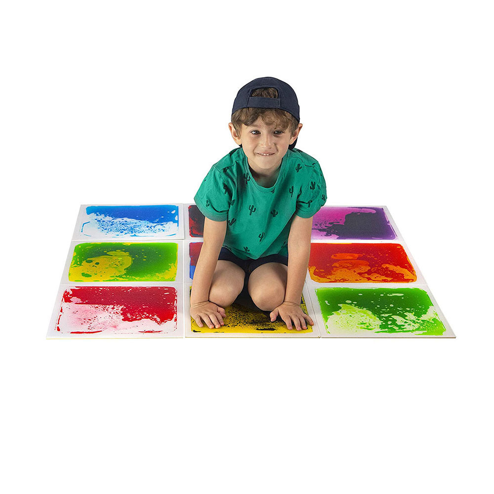 New Non-Toxic Kindergarten Sensory 30CM Non-slip Liquid Floor Tile Early Learning Educational Play Mat Toys for Children