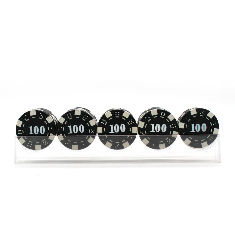 Hot sale 11.5g casino professional striped dice ABS material with metal insert poker chips