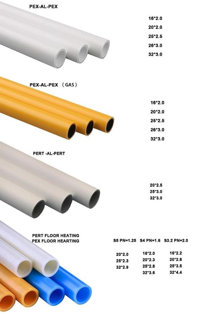 plastic coated insulated 16mm yellow natural gas pex al pex  aluminum pipe for stove al-pex pipe in dubai