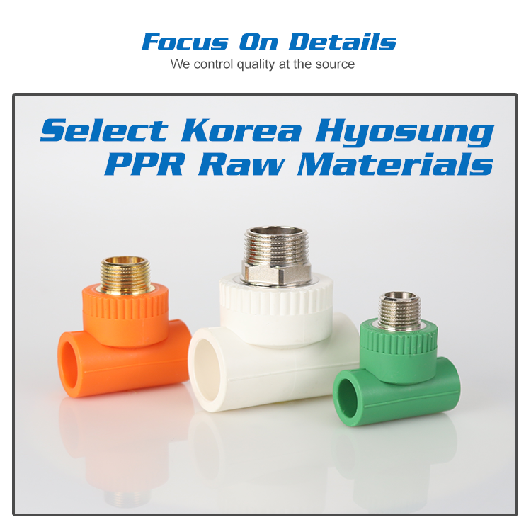 top grade green plastic ppr pipe fitting with factory price korean raw material