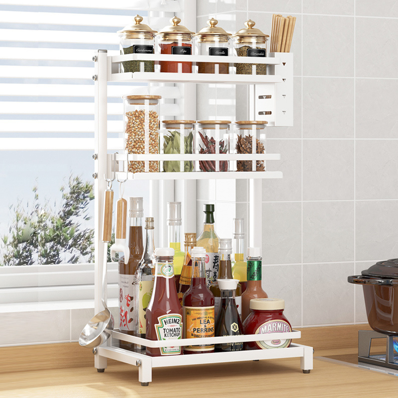 100% New And Original 2/3 Tier Spice Kitchen Rack Sliding Shelf Organizer For Kitchen Cabinet Storage Drawer In Stock