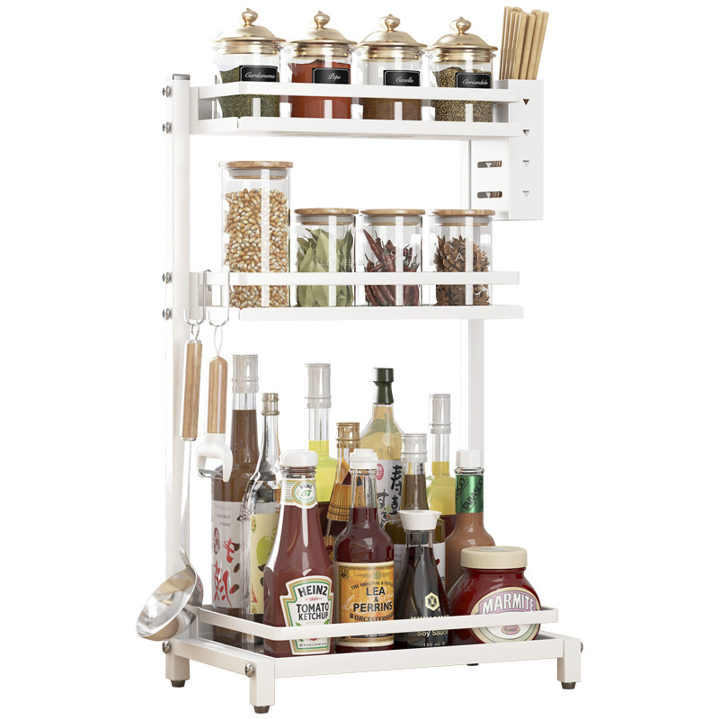 100% New And Original 2/3 Tier Spice Kitchen Rack Sliding Shelf Organizer For Kitchen Cabinet Storage Drawer In Stock