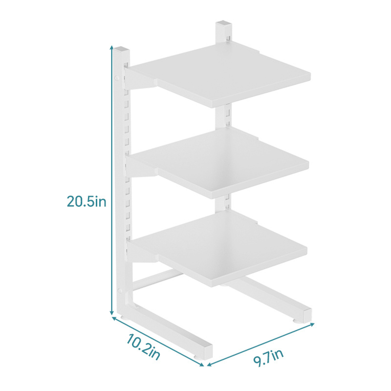 Manufacturer 2-3-4 Tier Kitchen Pots and Pans Rack Countertop Cabinet Shelf Height Adjustable Pot Organizer for Kitchen