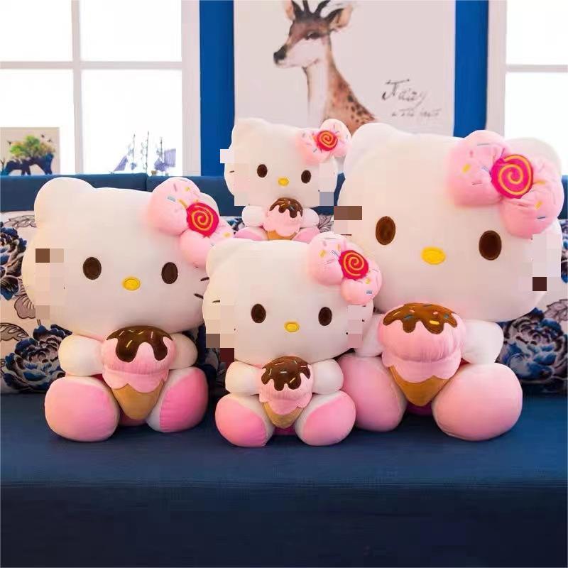 LINDA toy kawaii Hello KT cat doll plush toy cute cat ragdoll grab machine gift caddy cat doll wholesale