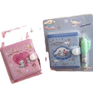 LINDA   Wholesale San-rio Melody Big Eared Dog Sticky Note Kuromi  Rubber Sleeve Book with Ballpoint Pen Prize