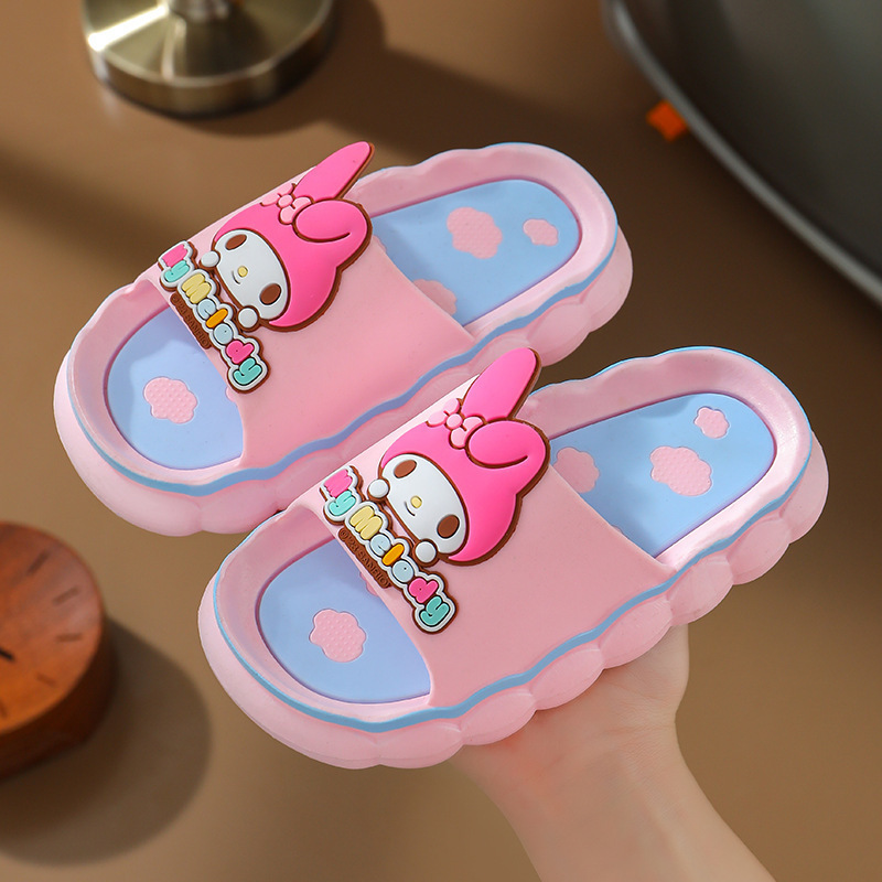 LINDA New hot sanrios kuromi kids sandal for girls baby shoes EVA sandals summer slides sandals anti-slip casual kids shoes