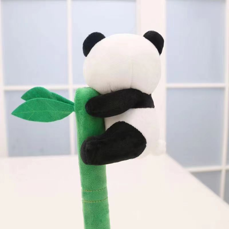 LINDA toy New Bamboo Panda Bamboo Pole Panda Zoo Souvenir Plush Doll Toy Panda