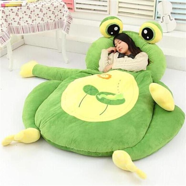 Linda New Big Creative Cartoon Cute Comfortable Mattress Frog Ladybug Plush Stuffed Animal Bed