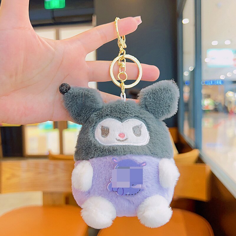 LINDA Kuromi  Sanrioes Plush Melody Coin Wallet Dog Animal Plush  Travel Bag Keychain Pendant Toy