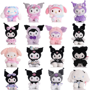 LINDA toy Kawaii Anime Cute Sanrioes My Melody Kitty Kuromi Cinnamoroll Purin Plush Toy Cartoon Stuffed Dog Cat Animals Plush Toy